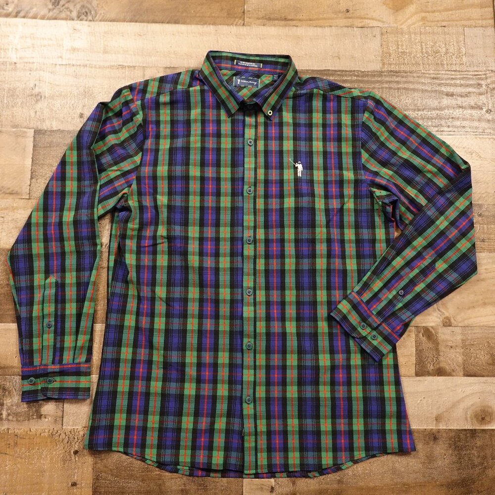 William Murray The Irreverent Long Sleeve Button Down Shirt Men's Large Green